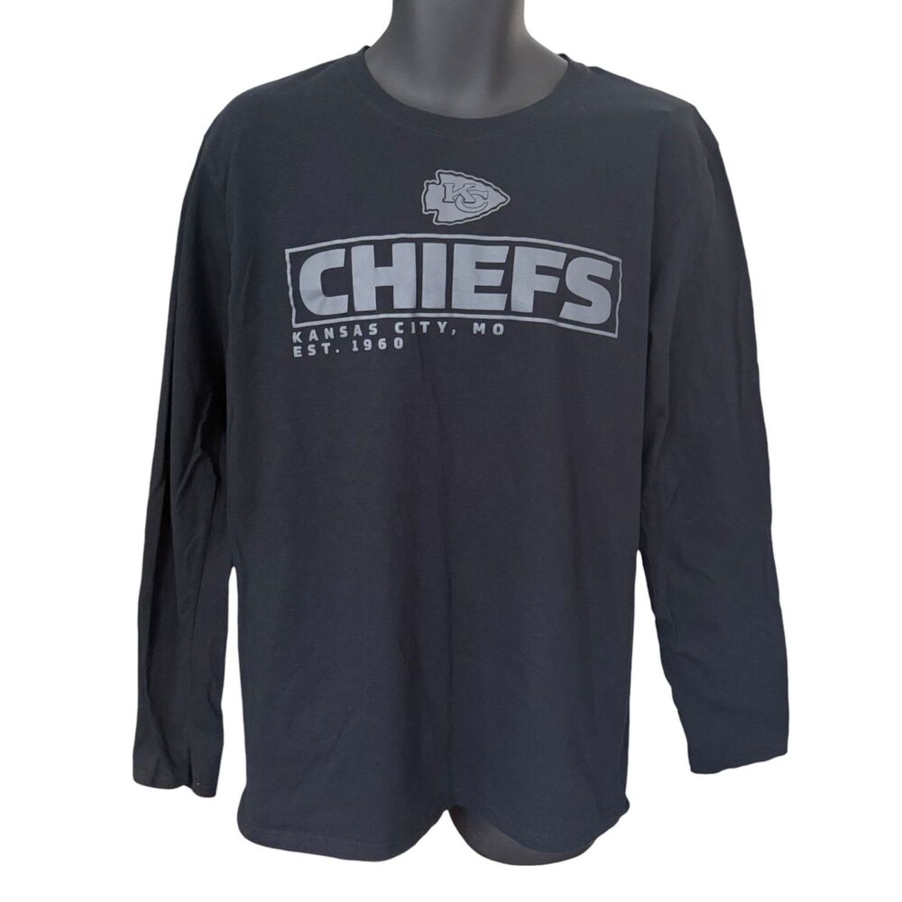 Kansas City Chiefs NFL Large Black Tonal Callout Long Sleeve Graphic T-Shirt